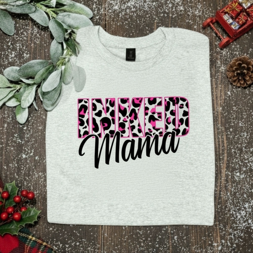 Inked mama shirt mom tatted tattoo popular cute trending Cheetah Print